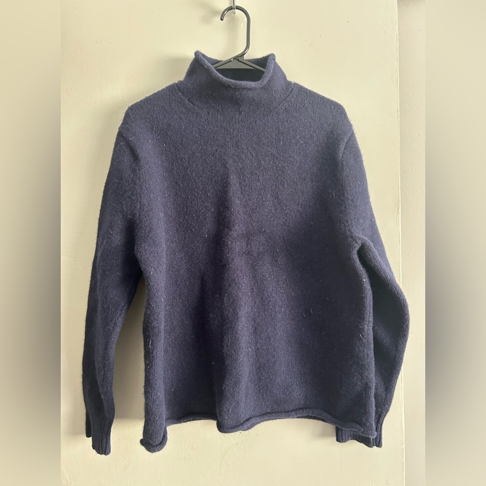 J. Crew Women's Navy Turtleneck Sweater